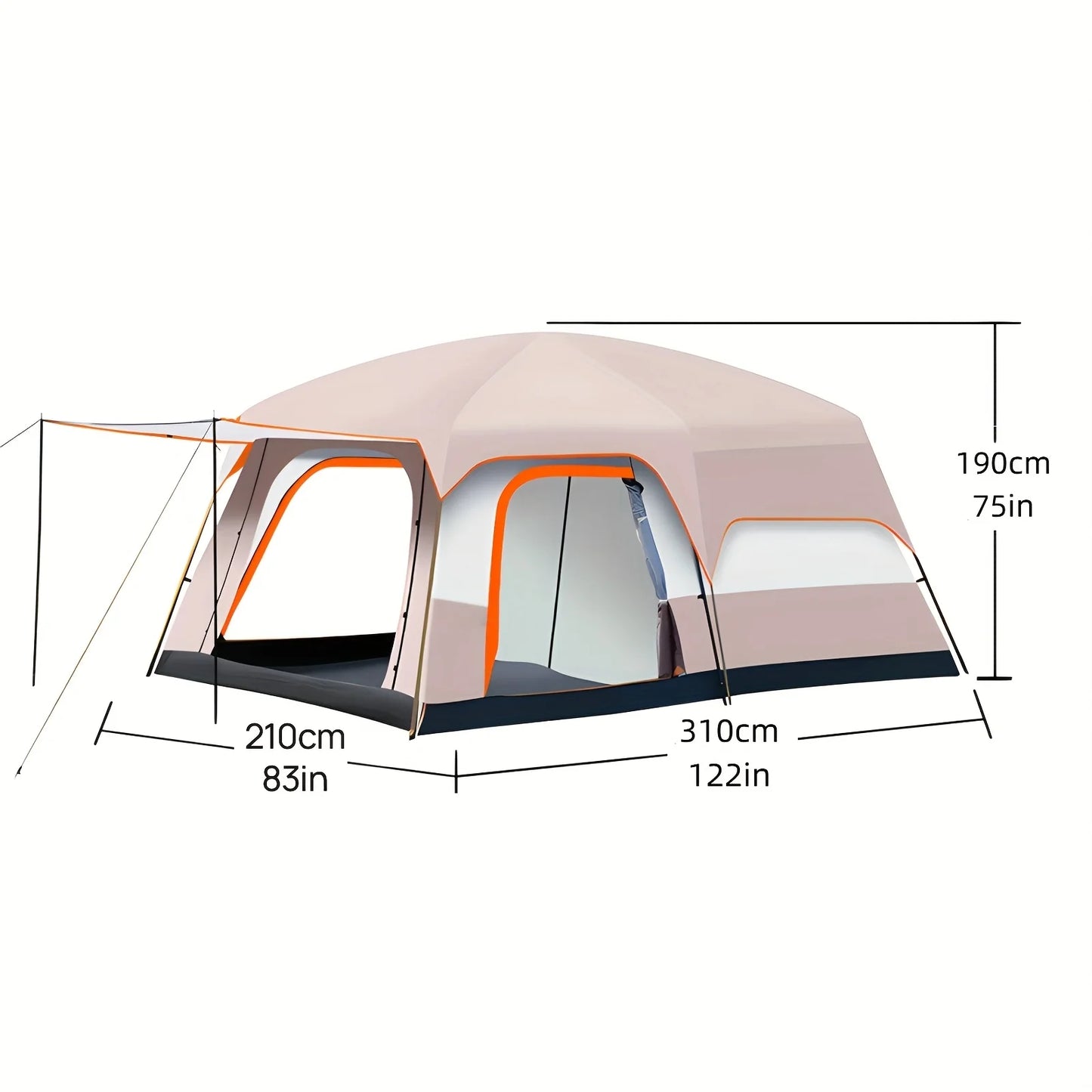 3-6 Person Camp Tent, Sunscreen, Anti-mosquito, Portable Tent,