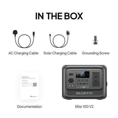 BLUETTI Elite 100 V2 Portable Power Station 1800W 1024Wh Solar Generator Emergency Backup