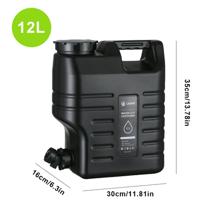 10/11/12L Drinking Water Container with Spigot Leakproof Camping Water Tank Large Capacity