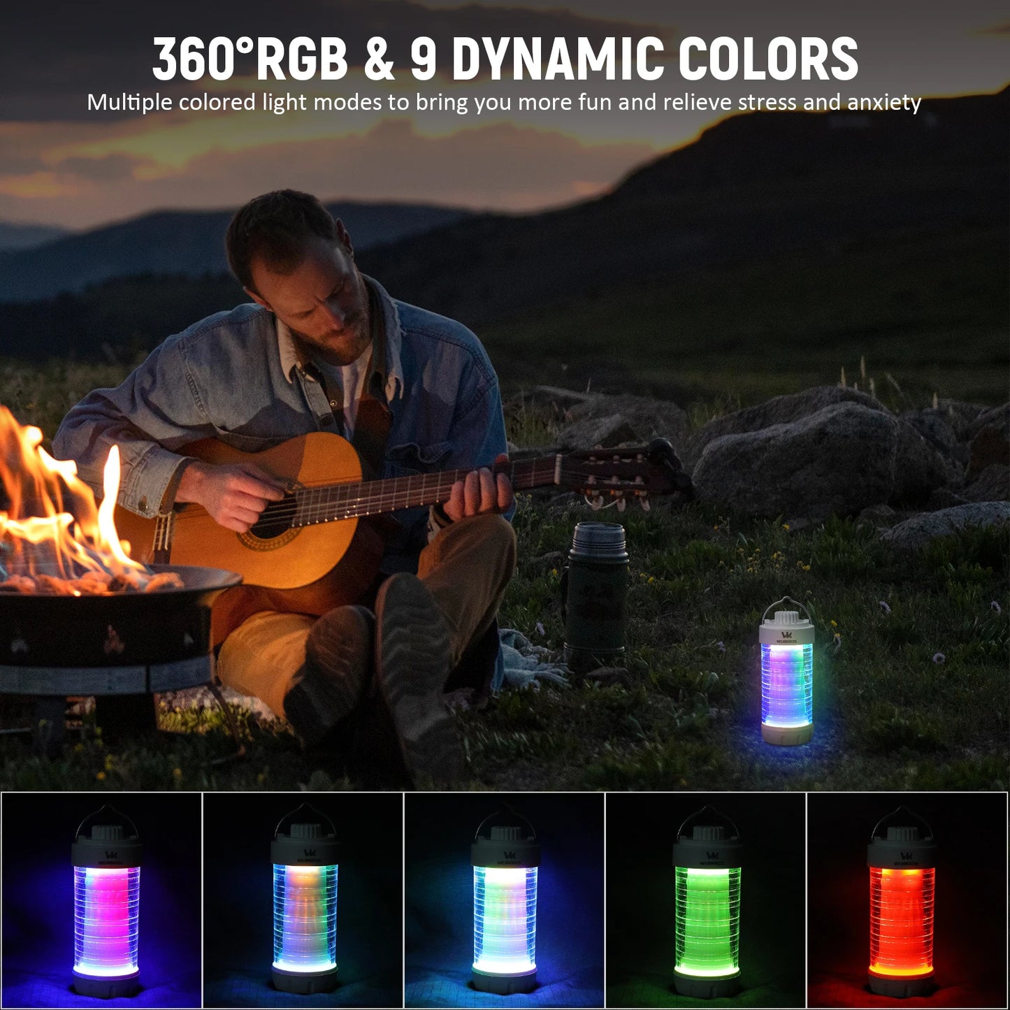 Wurkkos CL01 Mini RGB 360° Flashlight 550 Lumens 21700 Rechargeable LED Flashlight Camping Light Power Bank Waterproof