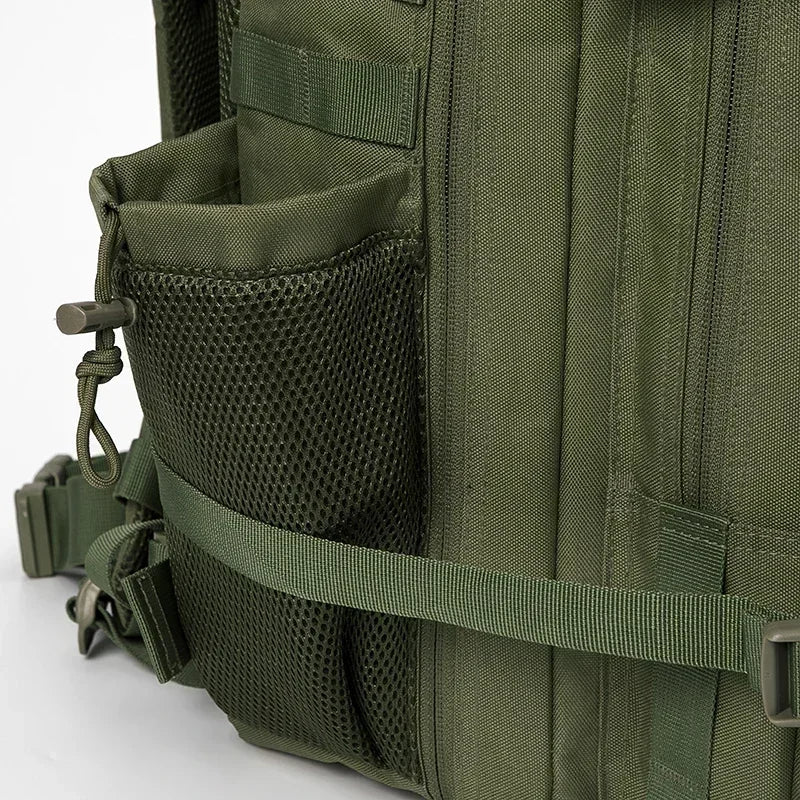45L tactical backpack for outdoor sports hiking climbing travel with bottle holder