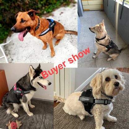 Personalized Dog Harness NO PULL Reflective Breathable Pet Harness Vest For Small Large Dog
