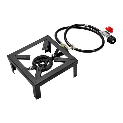 Portable 1/2 Burner Outdoor Gas Stove Propane Cooker with Adjustable 0-10Psi Regulator Hose for Patio Camping, BBQ
