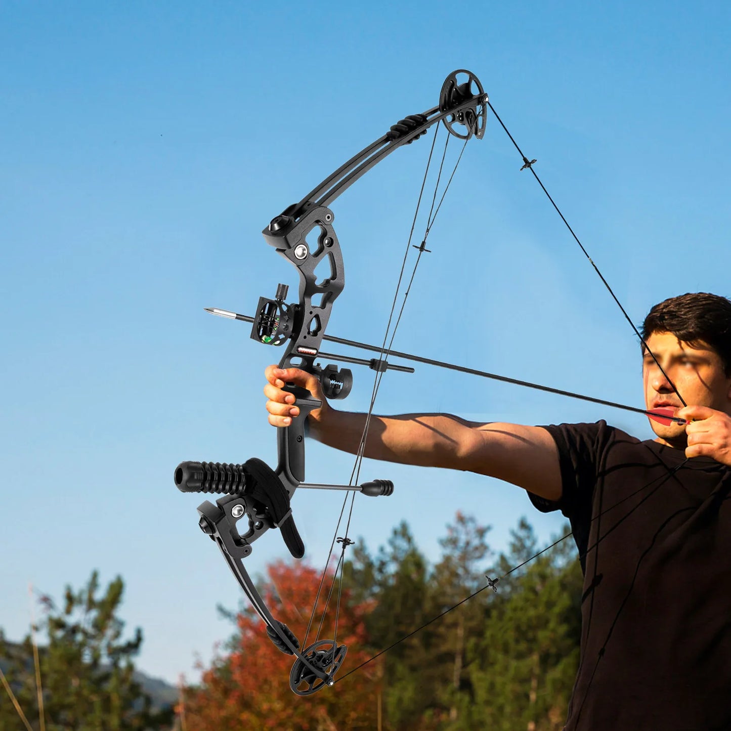 Right Handed Compound Bow Kit   with 12 Arrows 30-55lbs Adjustable