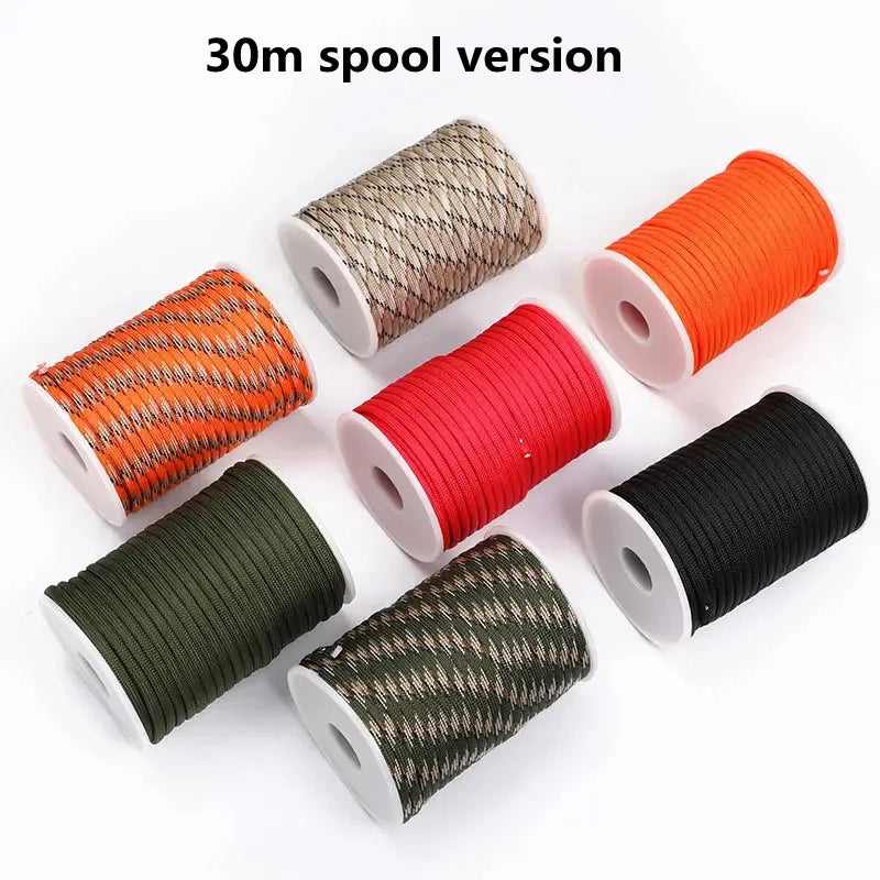 5M/15M/30M 7-Core 550 Paracord 4mm Parachute Cord Outdoor Camping