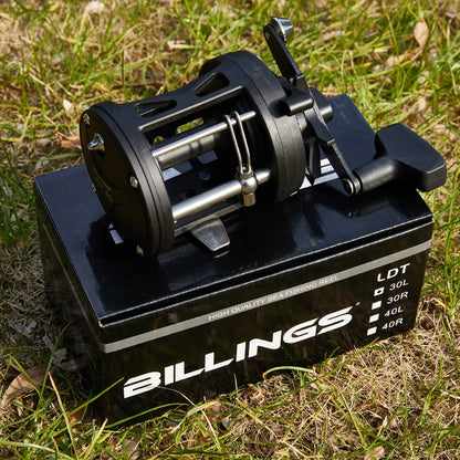BILLINGS Trolling Drum Fishing Reels 33LB Max Drag 3.8:1 Gear Ratio High Toughness Body