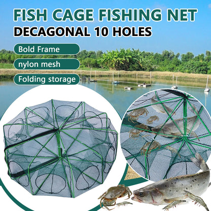 Folding lobster cage 2025  fish shrimp crayfish crab fishing net nylon material
