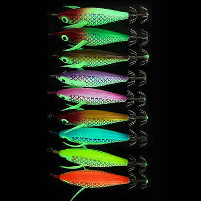 Luminous Squid Hook Squid Fishing Lure with 3D Eyes