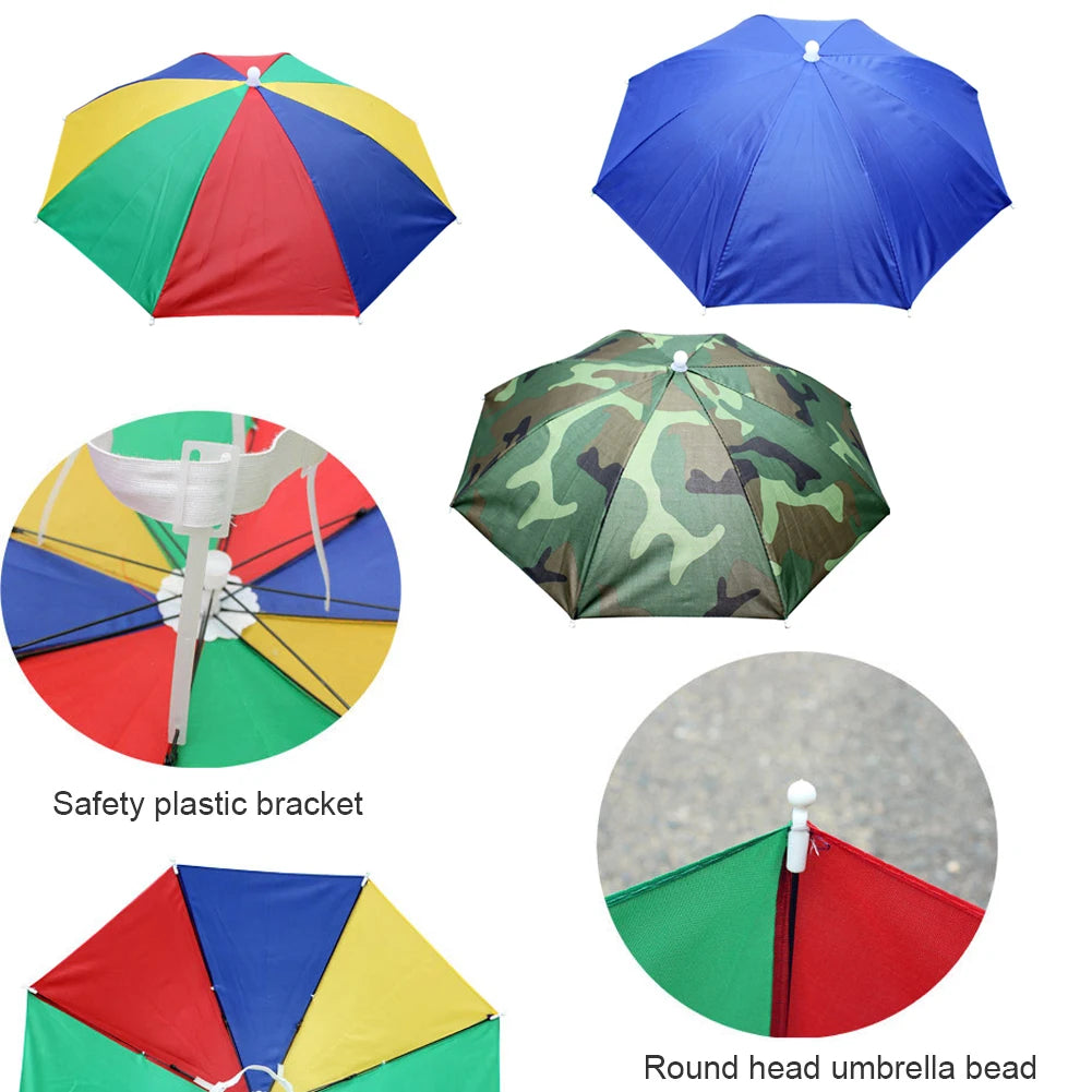Outdoor Foldable Head Umbrella Hat