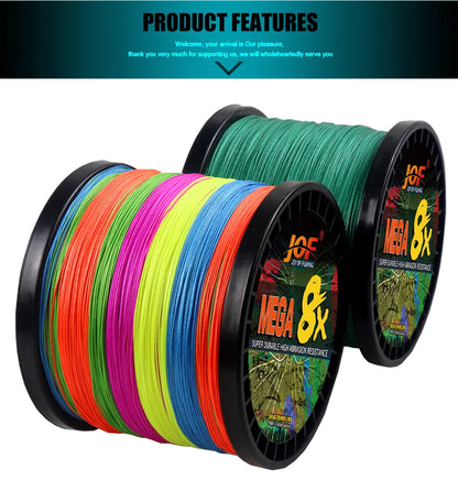 New 8 Strands PE Fishing Line Predatory Braided Wires 100M 300M 500M 1000M Multifilament Sea Carp Lines Durable Smooth Tackle
