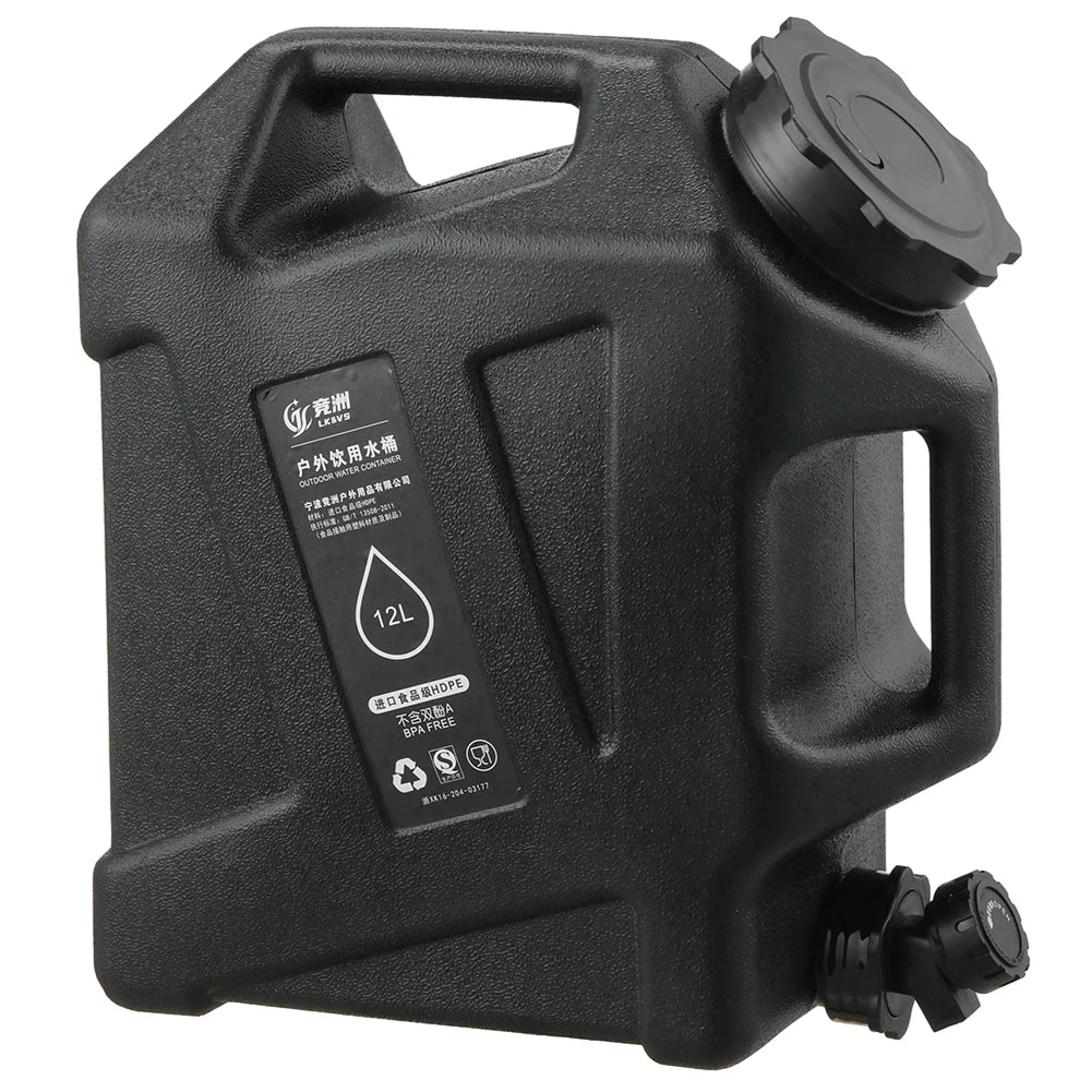 12L Camping Water Container Large Capacity No Leakage BPA Free