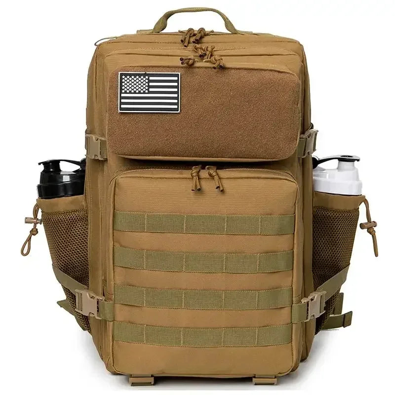 45L tactical backpack for outdoor sports hiking climbing travel with bottle holder