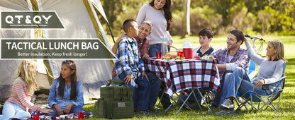 Tactical Lunch Box Expandable Heavy Duty Tactical Leak Proof Insulated Cooler Bag For Outdoor Activities Camping MOLLE Webbing