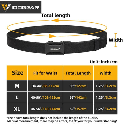 IDOGEAR Tactical Ratchet Belt 1.25” EDC Gun Belt Heavy-Duty Nylon CCW Belts
