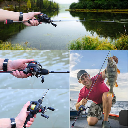 Sougayilang Baitcasting Fishing Rod and Reel Combo 5Section Fishing Rod and 7.2:1 Gear Ratio Reel Full Kit