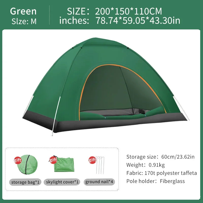 2-3Person Outdoor Pop Up Tent Waterproof  UV Protection Tents Llightweight Instant Setup