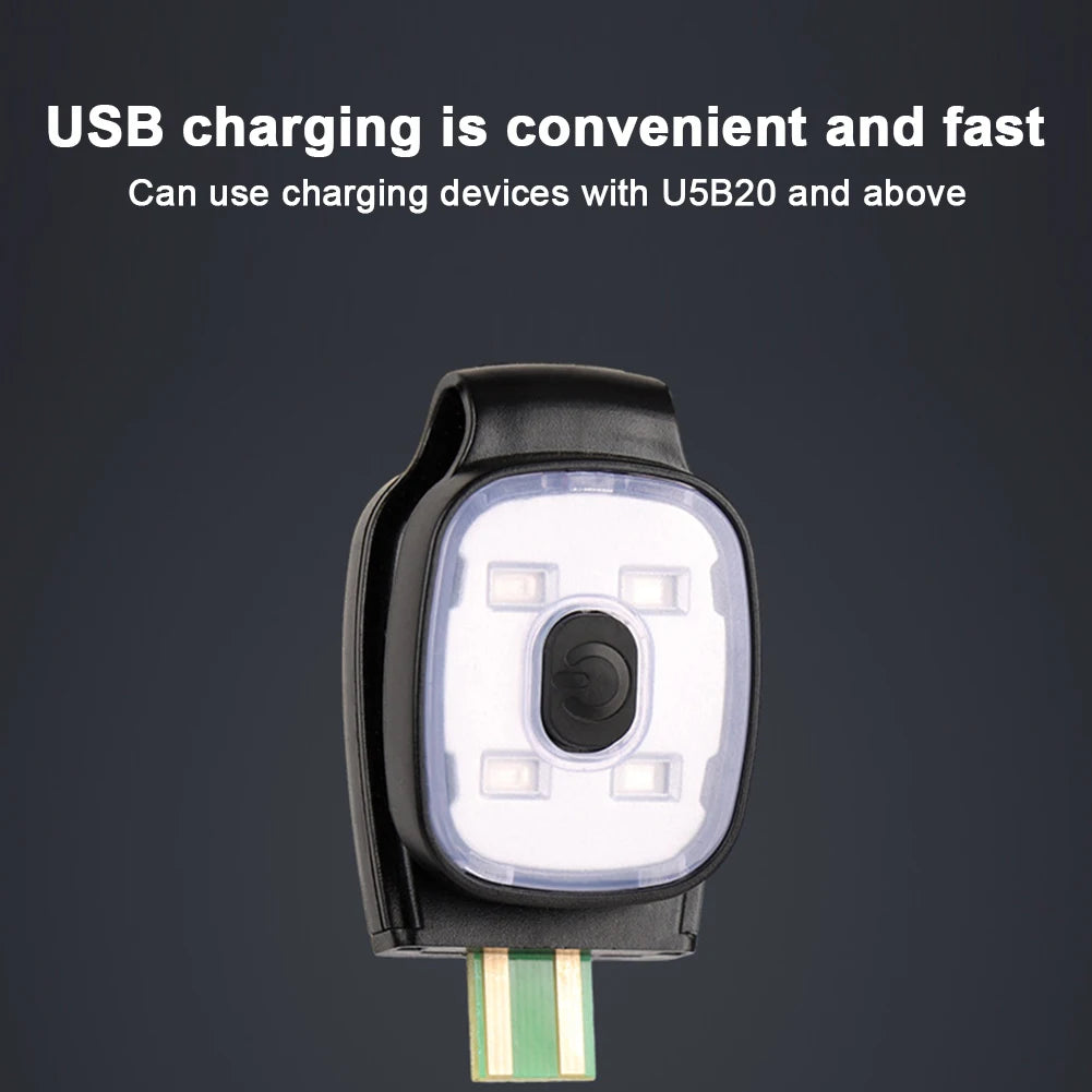 2-10PCS LED Clip Flashlight USB Charging LED Multifunction Lightweight Warning Lights for Night Walking