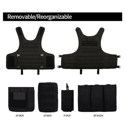 YAKEDA Tactical Vest for Airsoft Paintball Hunting, Adjustable Lightweight with Molle Pouches, Outdoor Protective Gear