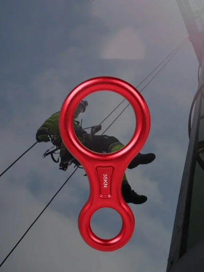 1Pcs Rock Climbing Carabine 8 Shape Rigging Descender Aluminum Figure Belay Device Abseiling 35kN Eight Ring Downhill Equipment