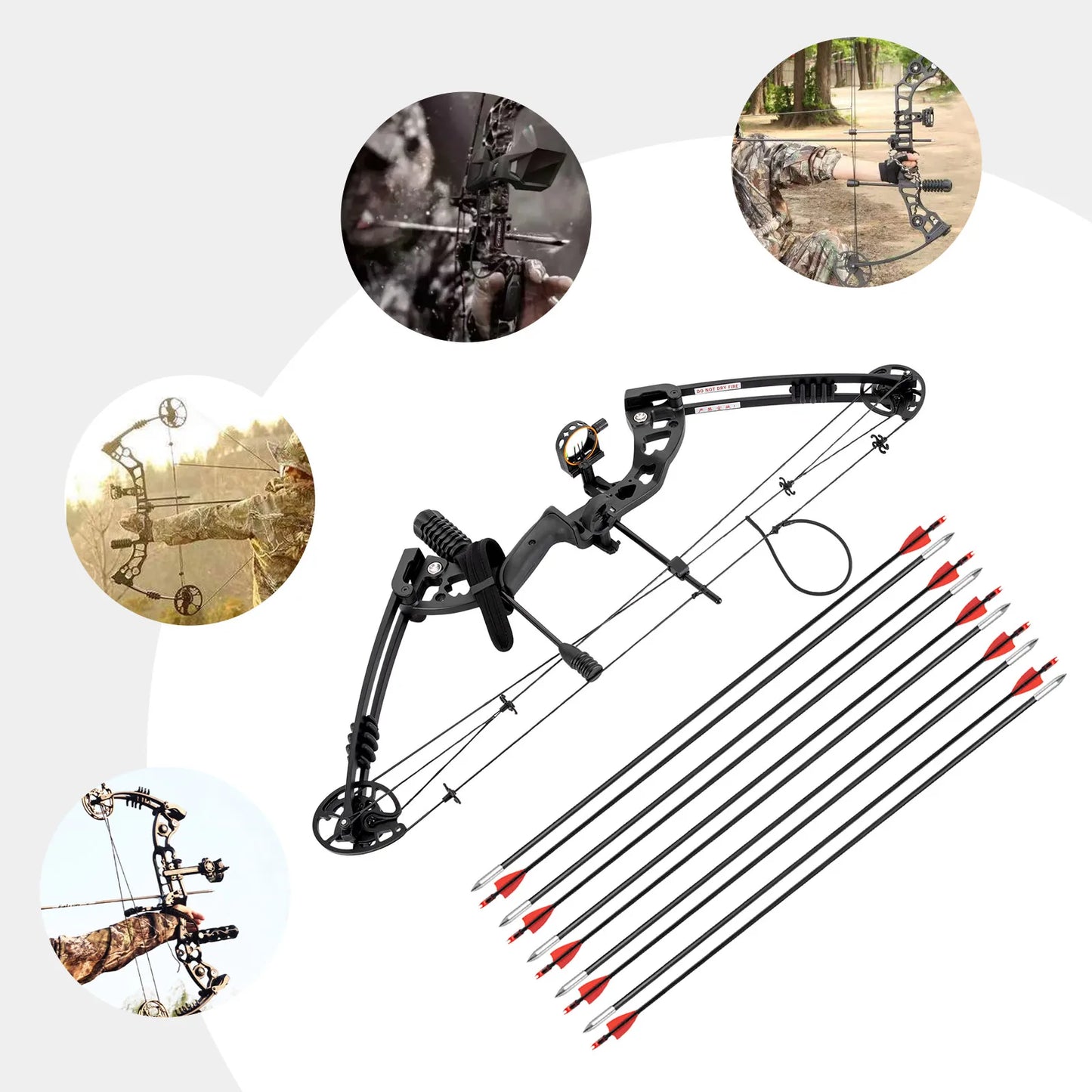 Compound Bow Arrow Set Right Hand Archery Compound Bows Draw Weight 30-55lbs,Adjustable  310fps