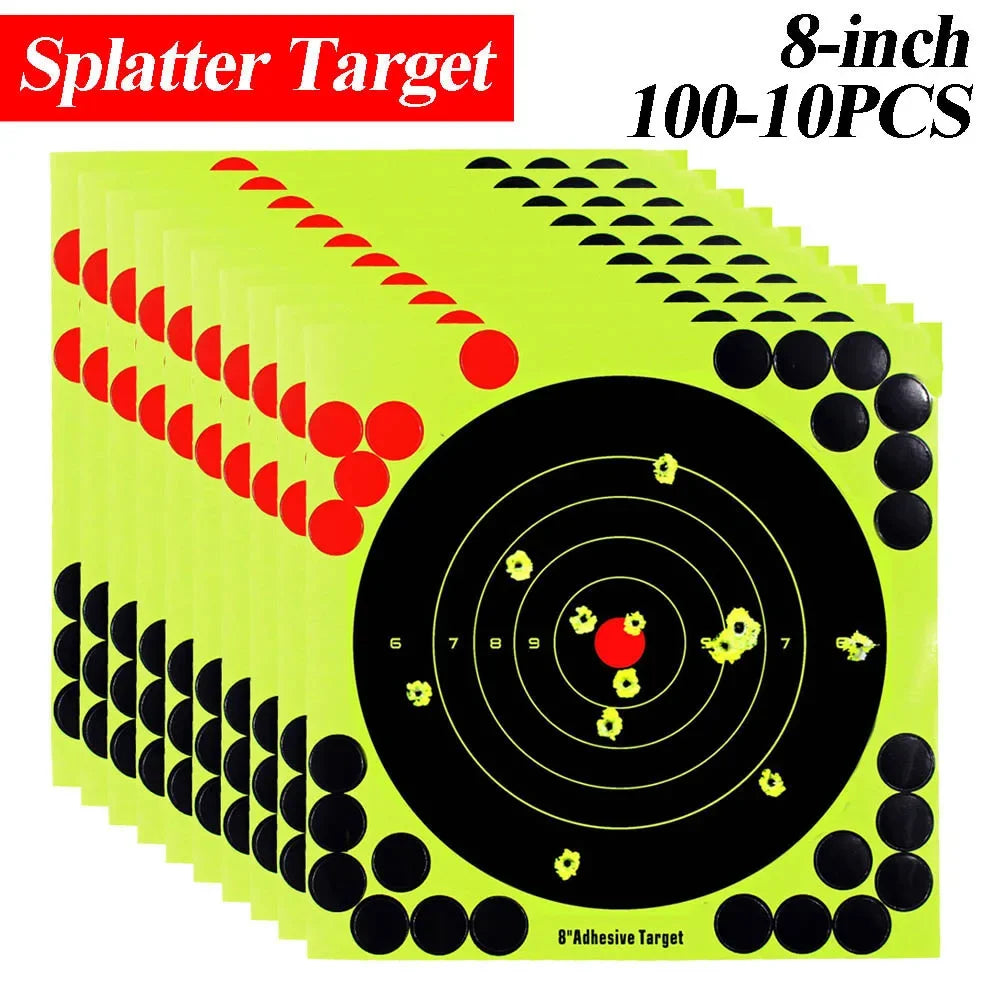 100-10PCS 8-inch Splatter Target High Visibility Adhesive Shooting Target Stickers Reactive