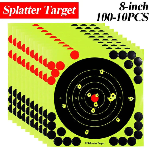100-10PCS 8-inch Splatter Target High Visibility Adhesive Shooting Target Stickers Reactive