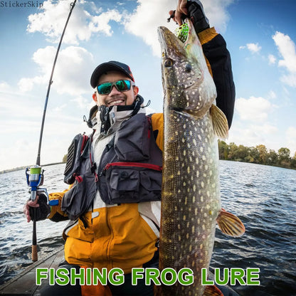 3pcs Topwater Frog Lures, silicone floating bait with double propeller legs, lead-free. Realistic multi-jointed fishing tackle