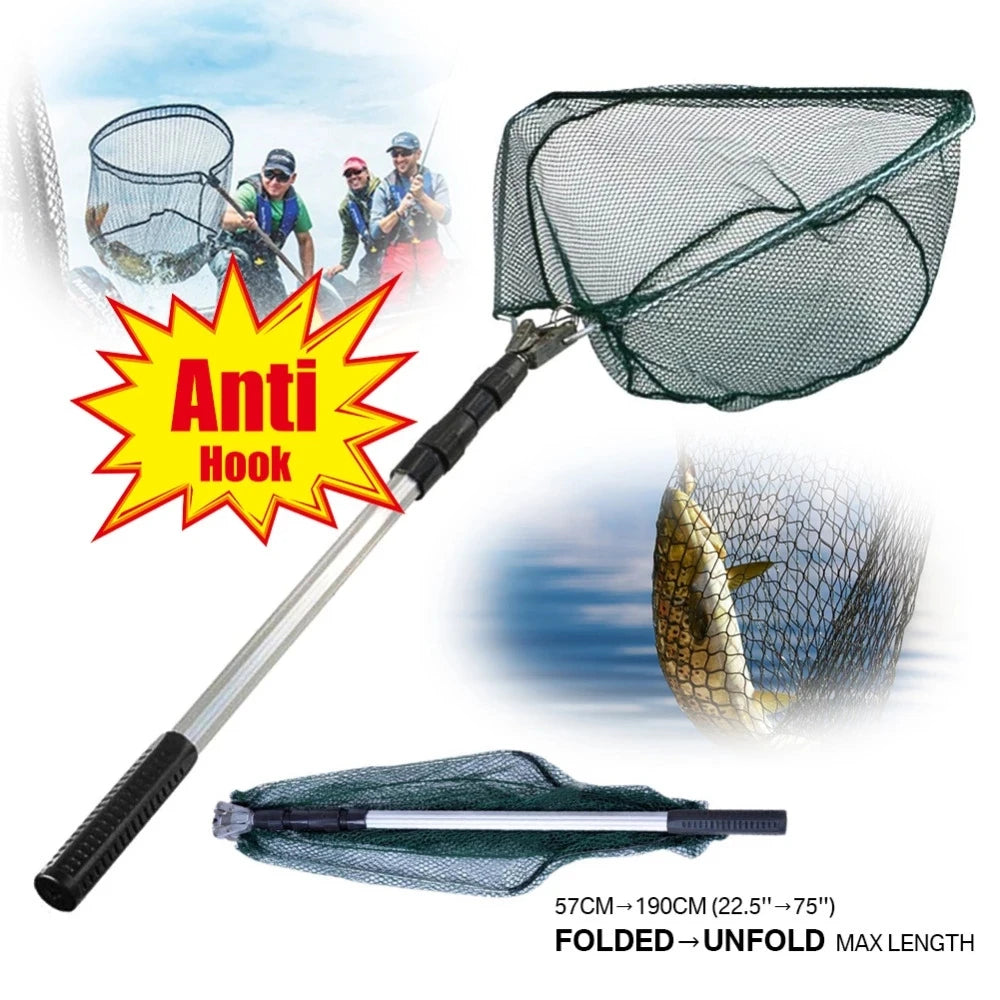 190cm 130cm 55cm Telescopic Landing Net Folding Fishing Pole Extending