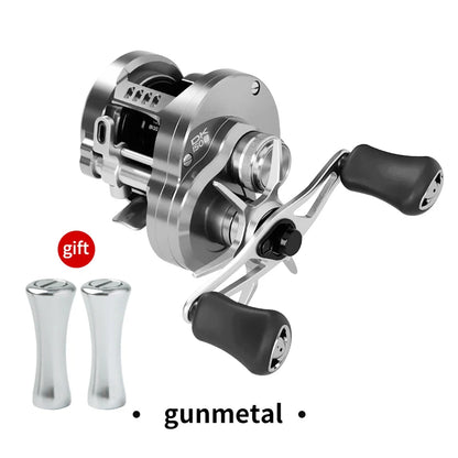 Kawa Fishing Reel Cast Drum Wheel DK100/150/200 Drag 7/15kg Casting Reel12+1BB Weigt 188/203g Metal Body Handle With Rubber Knob