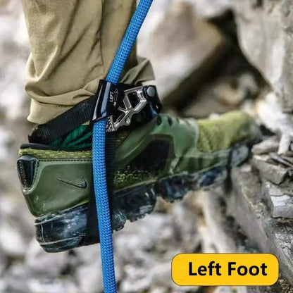 Outdoor Foot Ascender SRT Rock Climbing Riser With Pedal Belt Grasp Rope Gear Anti Fall Off Left Right Foot Ascend