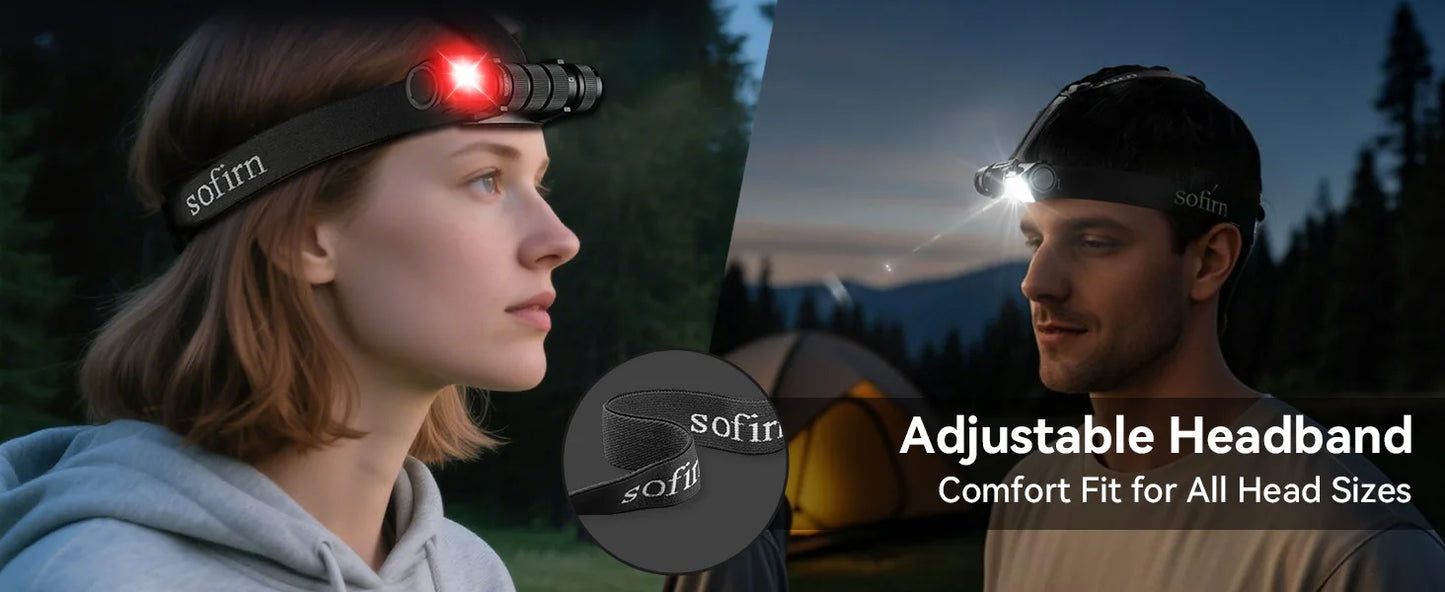 SOFIRN HS42 2100lm Headlamp 18650 USB C Rechargeable with Magnetic