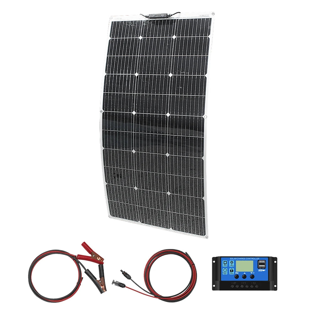 12V Flexible Solar Panel 600W 100W 200W 300W 400W 500W Bendable Waterproof Monocrystalline
