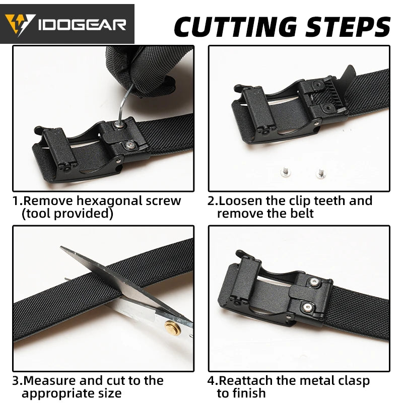 IDOGEAR Tactical Ratchet Belt 1.25” EDC Gun Belt Heavy-Duty Nylon CCW Belts