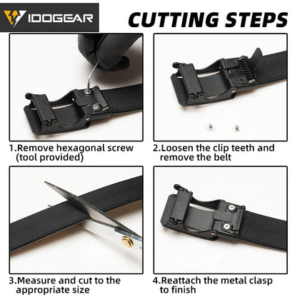 IDOGEAR Tactical Ratchet Belt 1.25” EDC Gun Belt Heavy-Duty Nylon CCW Belts