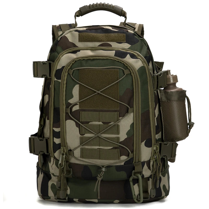 LQARMY 60L Male Travel Tactical backpack  Hiking Camping  Expandable
