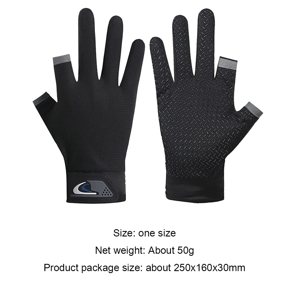 Winter Fishing Gloves 2 Cut Fingers Sport Cycling Mitten Men Women Breathable Anti-slip Antiskid Fishing Wear Outdoor Fishing