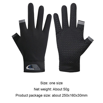 Winter Fishing Gloves 2 Cut Fingers Sport Cycling Mitten Men Women Breathable Anti-slip Antiskid Fishing Wear Outdoor Fishing