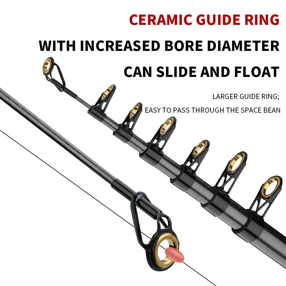 1.5/1.8/2.1/2.4M Fishing Rod Reel Set Ultra Light Carbon Fiber Rod and 5.2:1 Gear Ratio Reel Travel Sea Freshwater Fishing Set