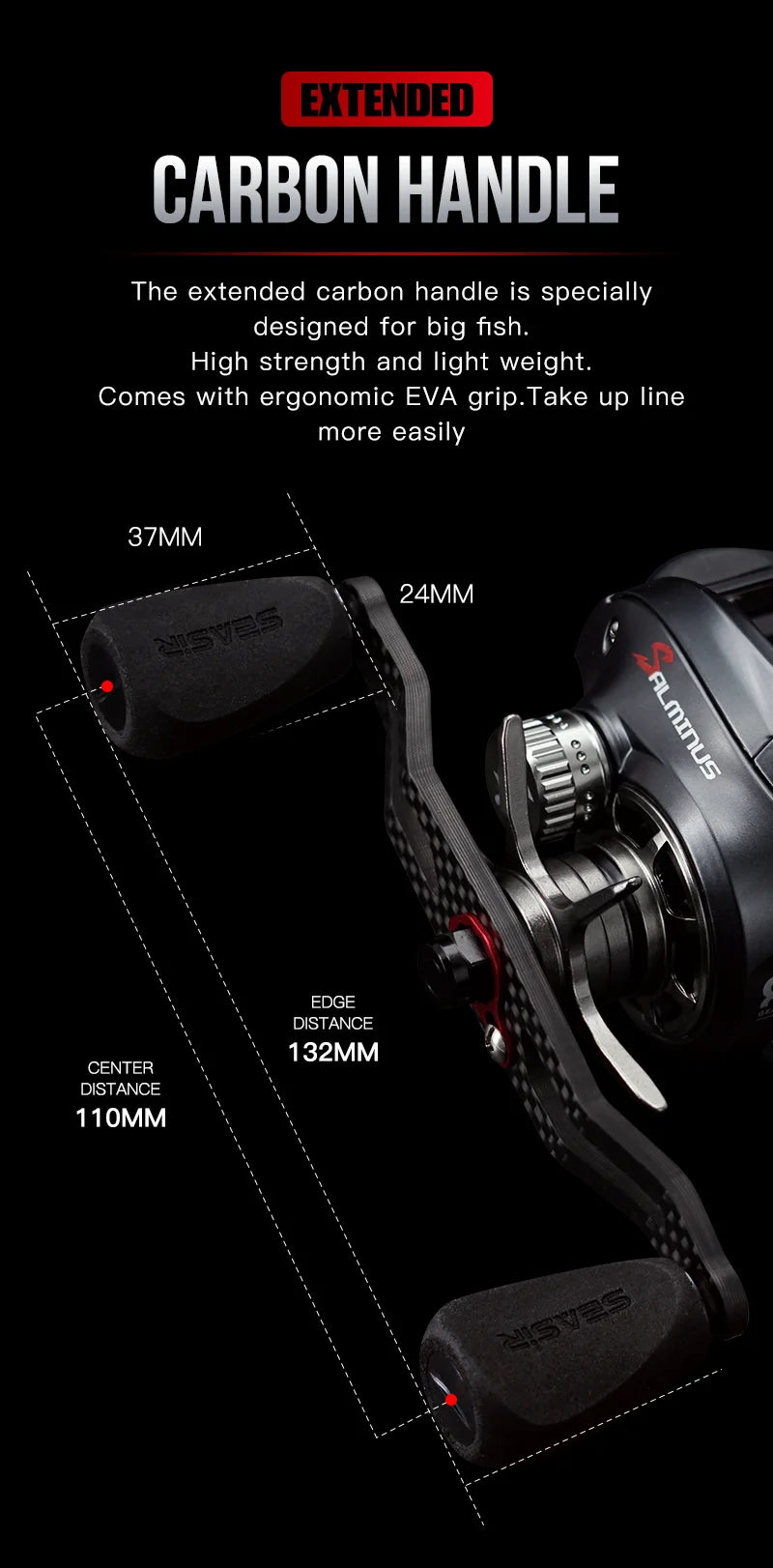 Seasir Salminus Baitcasting Reel Metal Aluminum Frame Two Spools 8.0:1 11+1BB Drag 12KG Fishing Reel