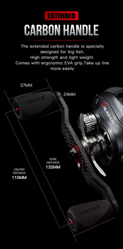 Seasir Salminus Baitcasting Reel Metal Aluminum Frame Two Spools 8.0:1 11+1BB Drag 12KG Fishing Reel
