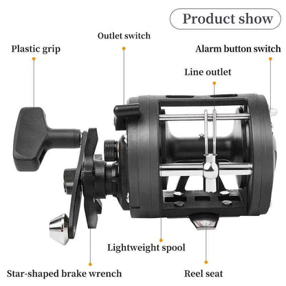 BILLINGS Trolling Drum Fishing Reels 33LB Max Drag 3.8:1 Gear Ratio High Toughness Body