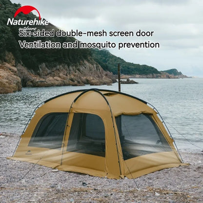 Naturehike Dunes 10.9 Camping Tent 6 People 4 Seasons Dome Extended Canopy Outdoor Waterproof Large  Tent With Chimney Hole