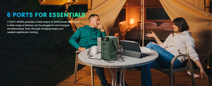 CTOLITY 200W Power Station Camping 192Wh Lifepo4 Power Bank 60000mAh Portable Charger Battery Emergency Power USB TYPE-C Port