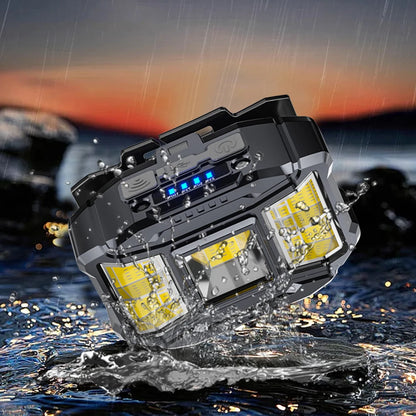 COB LED Outdoor Head Lamp USB Charging Head Mounted Flashlight