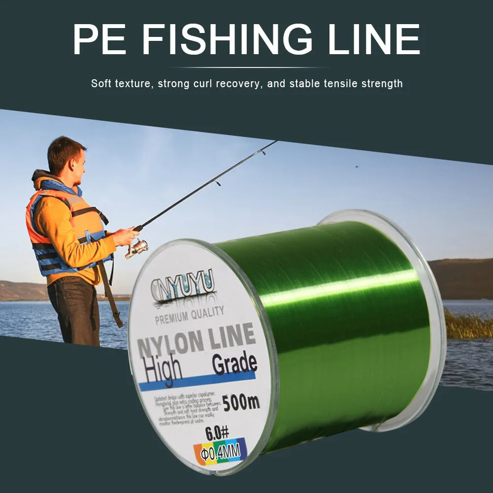 500M Super Strong Fishing Line Abrasion Resistant 18-90LB Braided Fishing Line Nylon Line for Saltwater and Freshwater