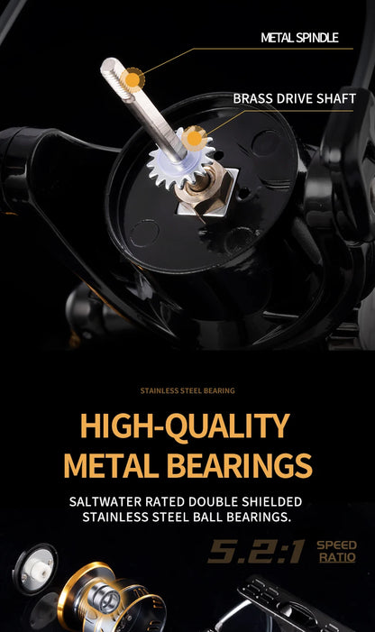 NX Fishing Reel Spinning Reel Metal Reel Cup 10KG Max Drag Power Spinning Wheel High Speed