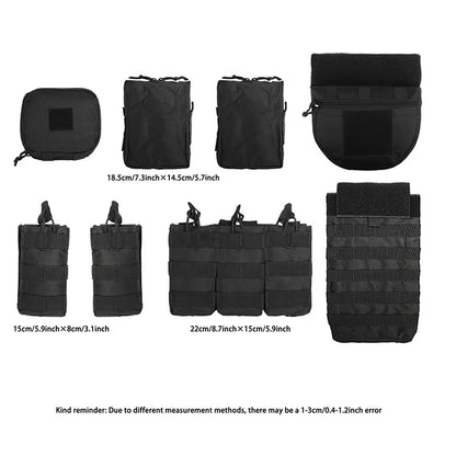YAKEDA   Five piece equipment bag training vest, detachable and expandable, waterproof, wear-resistant and tear resistant