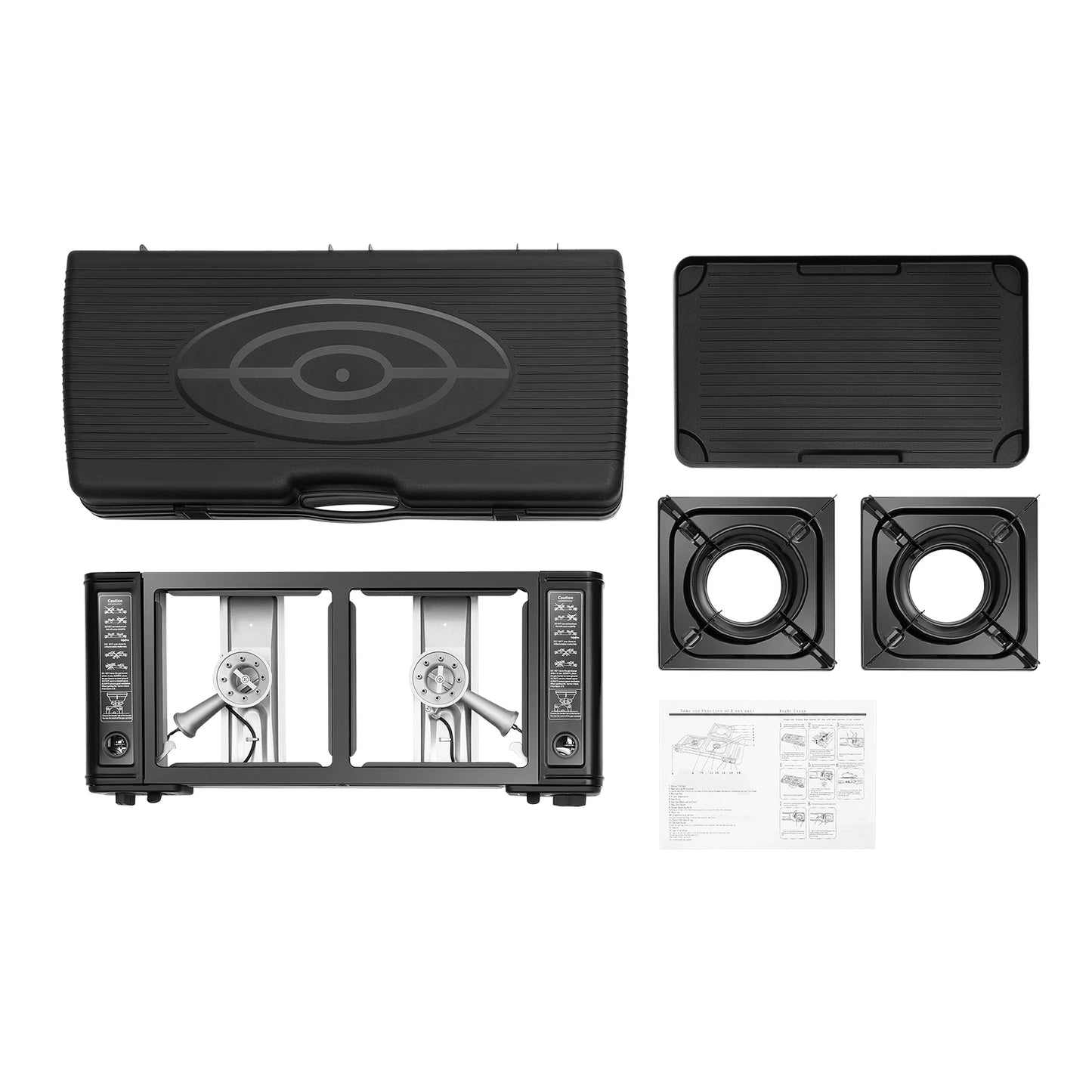 Double Head Barbecue Gas stove with Baking Tray   Outdoor