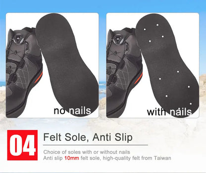 Fly Fishing Shoes, Fishing Waders Shoes, Felt Sole With Or Without Nails Fishing Boots, Self-lock Hunting Fishing Equipment