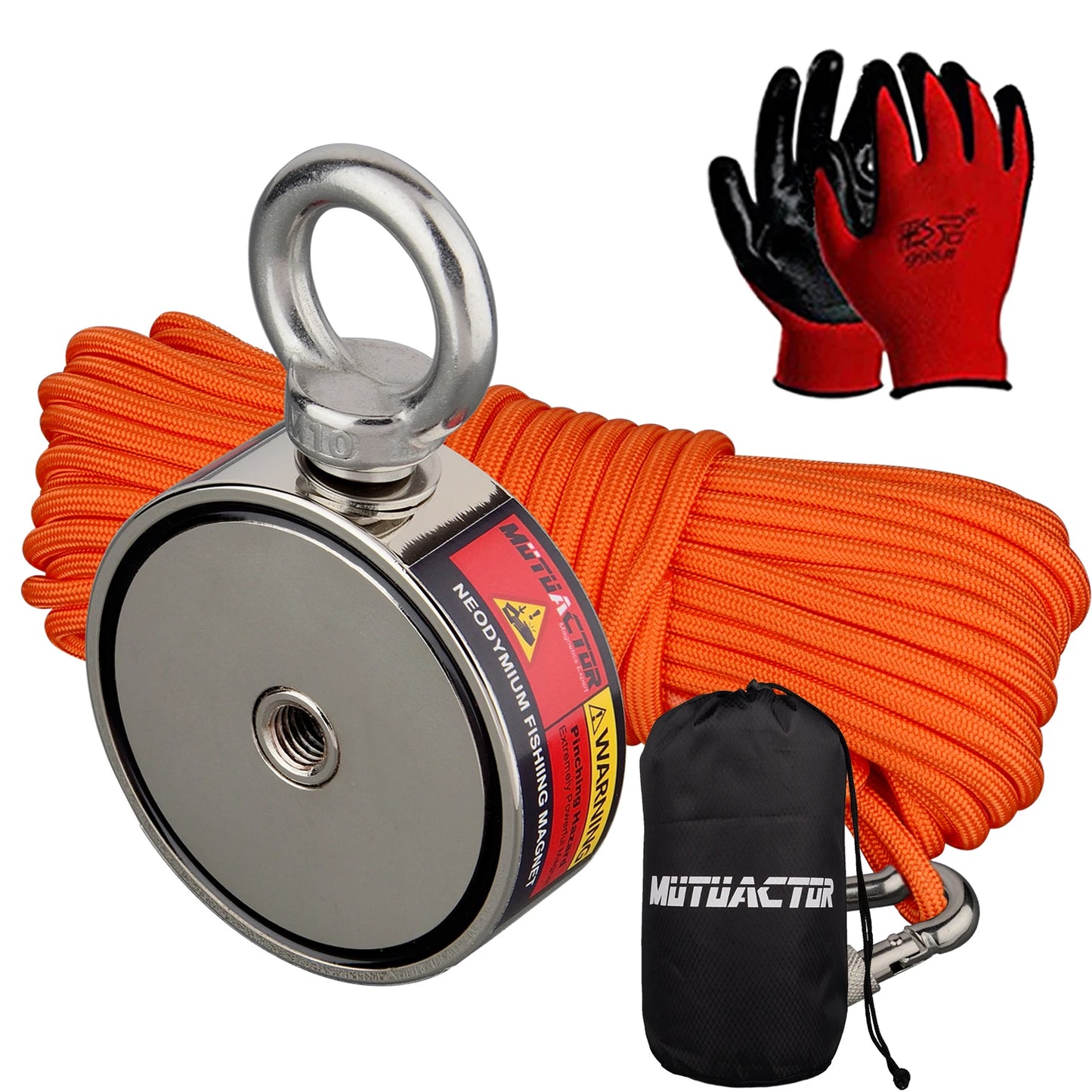 160KG*2 Strong Neodymium Magnet Double Side Super Power  Fishing Magnet with Searching Rope